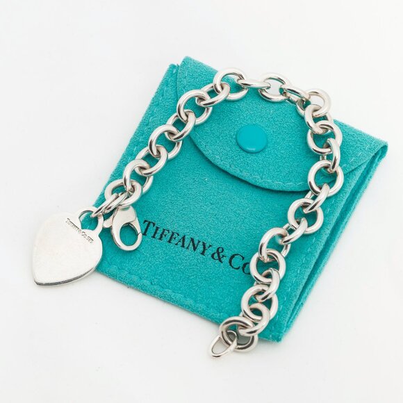Tiffany & Co. Sterling Silver Heart-Tag Chain Bracelet - Picture 1 of 3